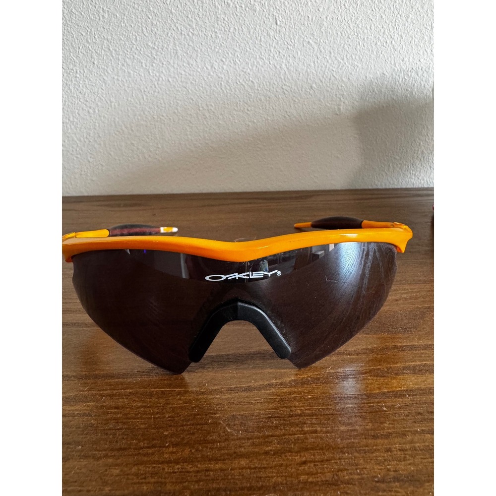 Authentic Oakley M Frame Sweep Yellow Shield Sunglasses Smoke Lens Made in USA